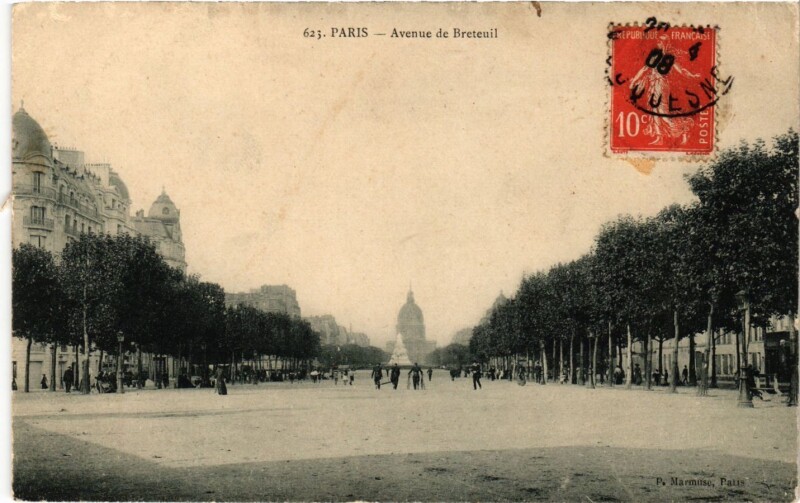 Carte postale ancienne Avenue de Breteuil à Paris 15e