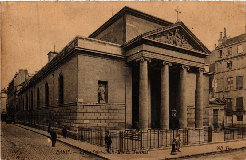 Carte postale ancienne Paris 3e Paris-Eglise Saint-Denis, Rue de Turenne à Paris 3e