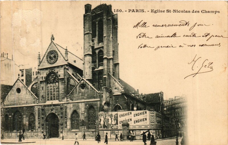 Carte postale ancienne Paris 3e Paris-Eglise Saint-Nicolas des Champs à Paris 3e