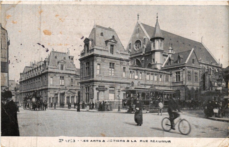 Carte postale ancienne Paris 3e Paris-Les Arts & Métiers & La Rue Réaumur à Paris 3e