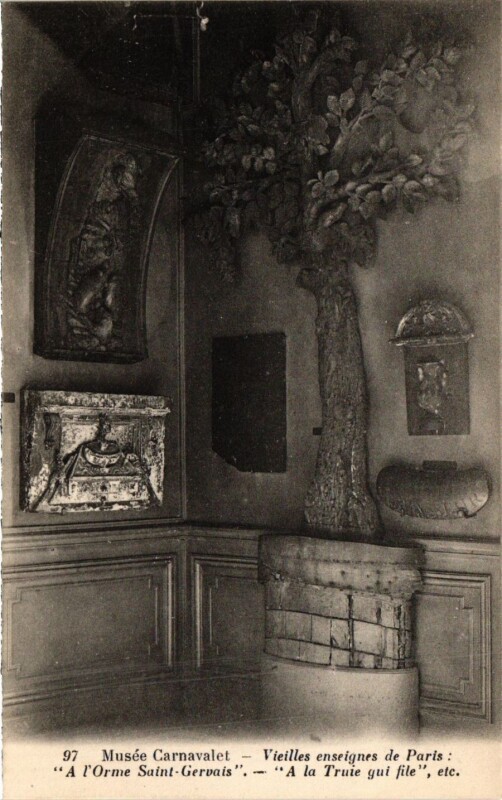 Carte postale ancienne Paris 3e Paris-Musée Carnavalet-Vieilles enseignes de Paris à Paris 3e