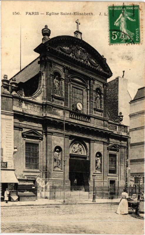 Carte postale ancienne Paris 3e Paris-Eglise Saint-Elisabeth à Paris 3e