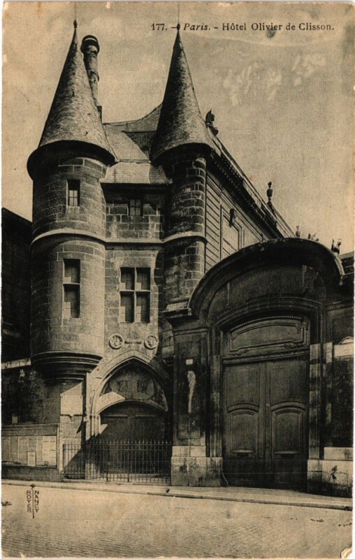 Carte postale ancienne Paris 3e Paris-Hotel Olivier de Clisson à Paris 3e