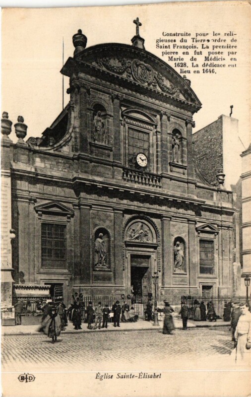 Carte postale ancienne Paris 3e Paris-Eglise Sainte-Elisabet à Paris 3e