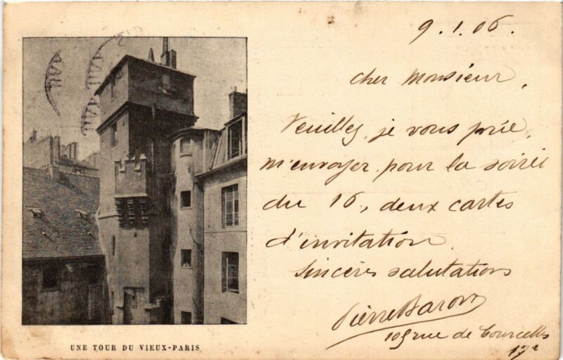 Carte postale ancienne Paris Une tour du Vieux Paris
