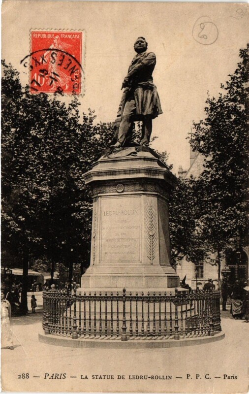 Carte postale ancienne Paris 11e Paris-La Statue de Ledru-Rollin à Paris 11e
