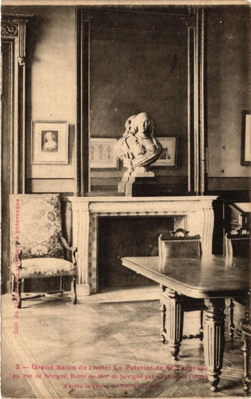 Carte postale ancienne Paris 3e Paris-Grand Salon de l'Hotel le Peletier de Saint-Fargeau à Paris 3e
