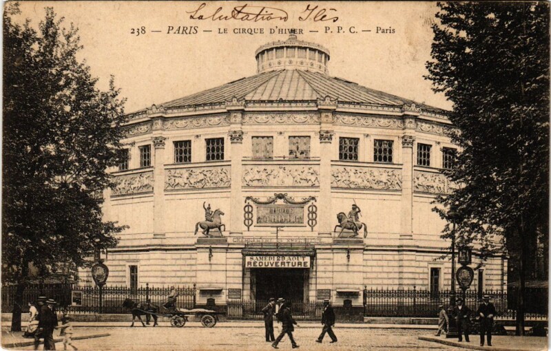 Carte postale ancienne Paris 11e Paris-Le Cirque d'Hiver à Paris 11e