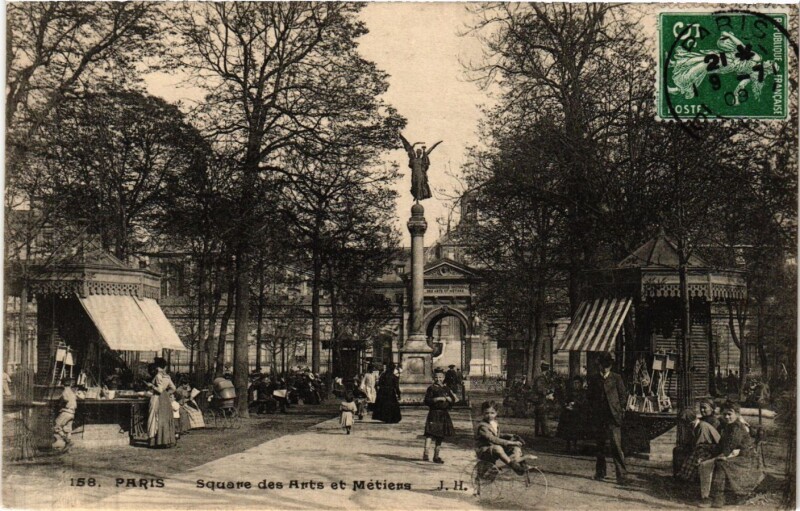 Carte postale ancienne Paris 3e Paris-Square des Arts et Métiers à Paris 3e