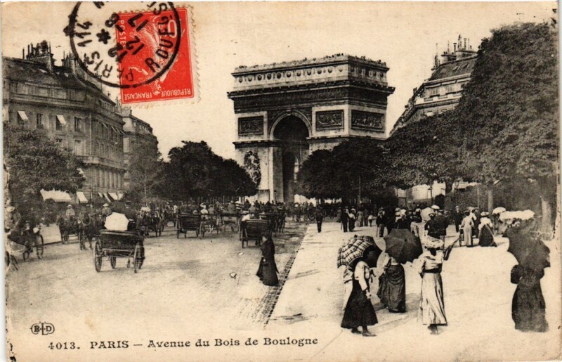 Carte postale ancienne Avenue du Bois de Boulogne à Paris 16e