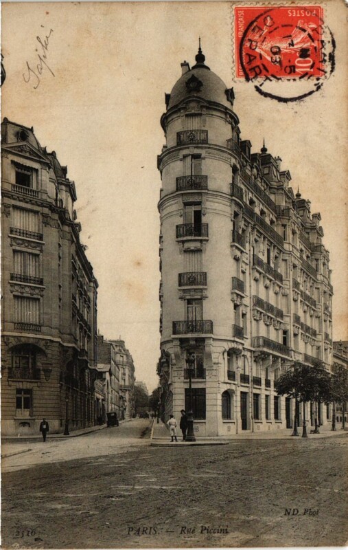 Carte postale ancienne Rue Piccini à Paris 16e
