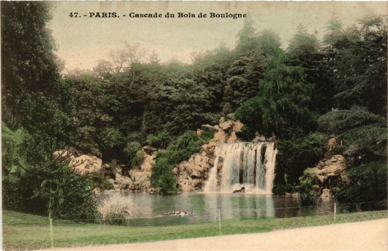 Carte postale ancienne Cascade du Bois de Boulogne à Paris 16e