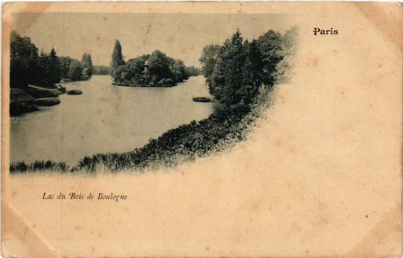 Carte postale ancienne Lac du Bois de Boulogne à Paris 16e