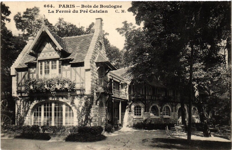 Carte postale ancienne Bois de Boulogne - La Ferme du Pré Catelan à Paris