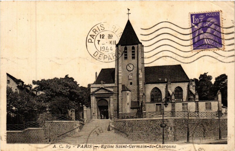 Carte postale ancienne Eglise Saint-Germain-de-Charonne à Paris 20e