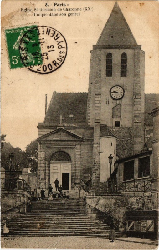 Carte postale ancienne Eglise Saint-Germain de Charonne à Paris 20e