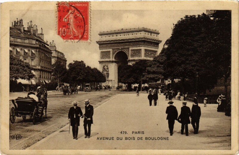 Carte postale ancienne Avenue du Bois de Boulogne à Paris 16e