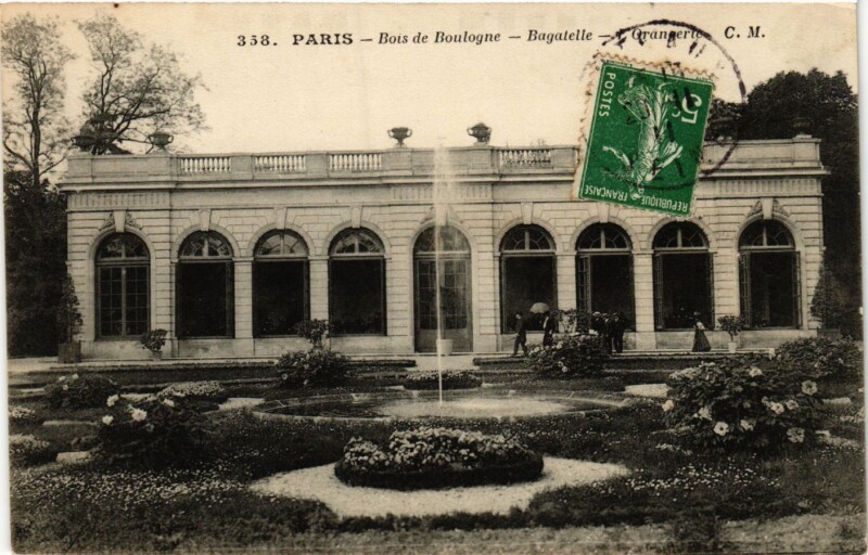 Carte postale ancienne Bois de Boulogne - Bagatelle - Orangerie à Paris