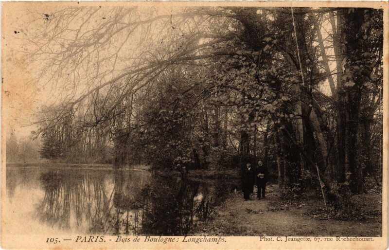 Carte postale ancienne Bois de Boulogne - Longchamps à Paris 16e