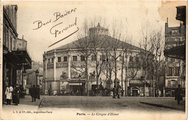 Carte postale ancienne Paris 11e Paris-Le Cirque d'Hiver à Paris 11e