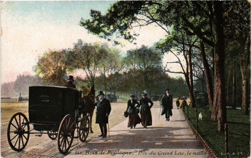 Carte postale ancienne Bois de Boulogne - Près du Grand Lac, le matin à Paris 16e
