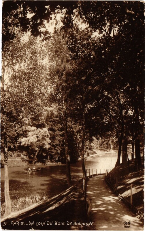 Carte postale ancienne Un coin du Bois de Boulogne à Paris