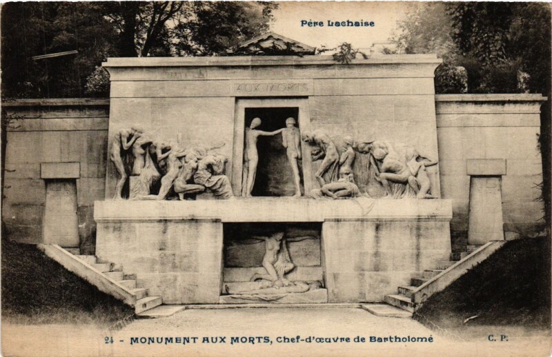 Carte postale ancienne Père Lachaise - Monument aux Morts - Chef-d'oeuvre de Bartholomé à Paris 20e