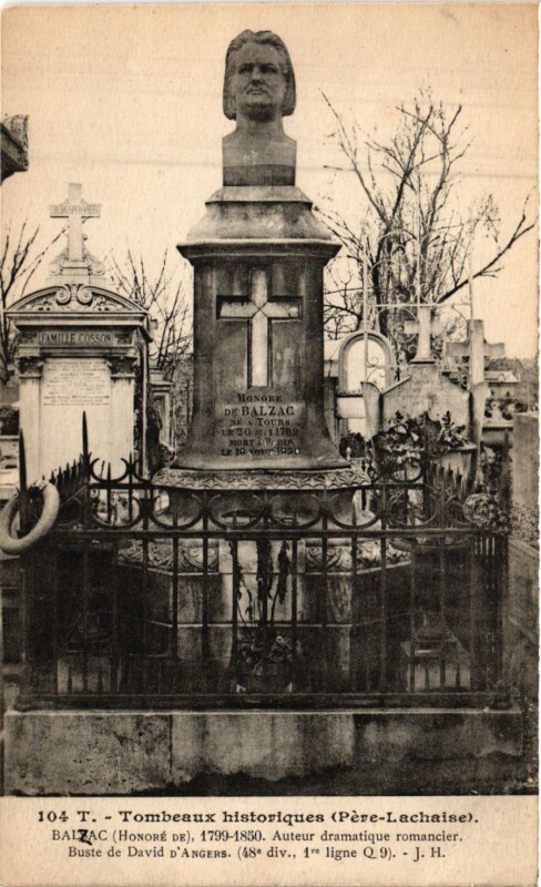 Carte postale ancienne Père-Lachaise - Honoré de Balzac à Paris 20e