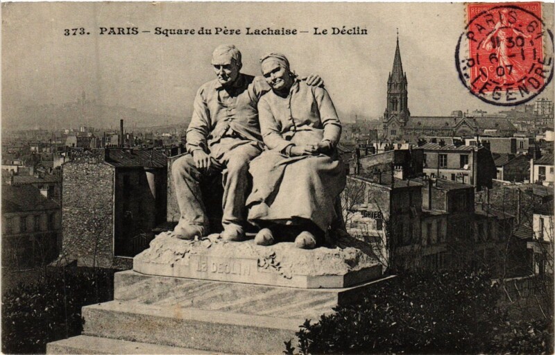 Carte postale ancienne Square du Père Lachaise - Le Déclin à Paris 20e