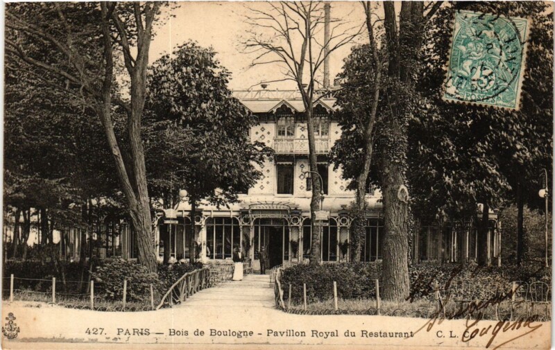 Carte postale ancienne Bois de Boulogne - Restaurant du Pavillon Royal à Paris 16e