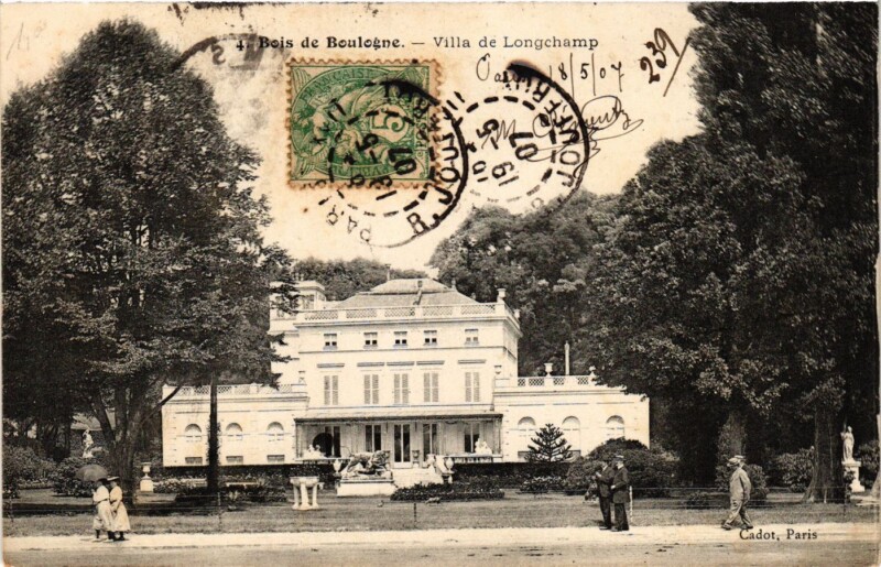 Carte postale ancienne Bois de Boulogne - Villa de Longchamp à Paris 16e