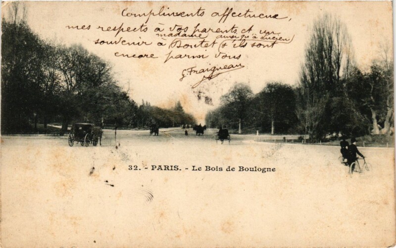 Carte postale ancienne Le Bois de Boulogne à Paris 16e