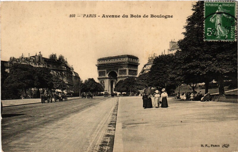 Carte postale ancienne Avenue du Bois de Boulogne à Paris 16e
