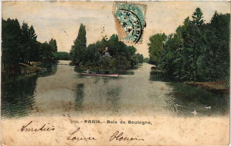 Carte postale ancienne Bois de Boulogne à Paris 16e
