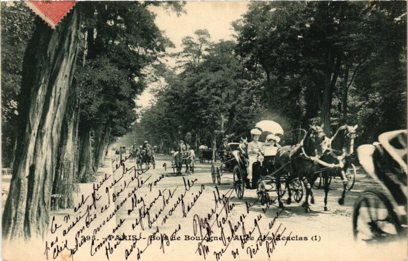 Carte postale ancienne Bois de Boulogne - Allée des Acacias à Paris 16e