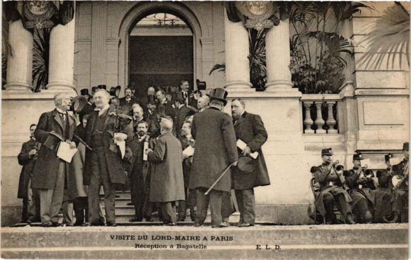 Carte postale ancienne Visite du Lord-Maire à Paris - Réception á Bagatelle à Paris