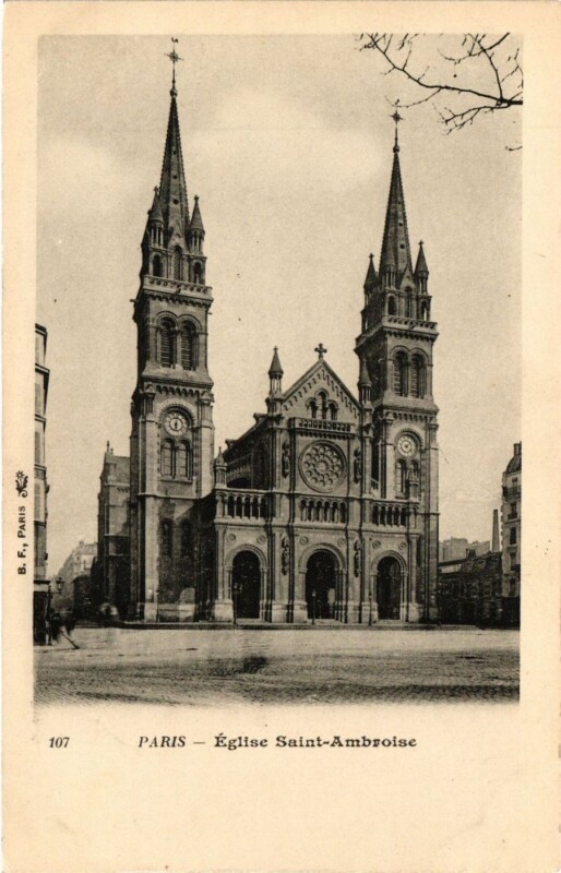 Carte postale ancienne Paris 11e Paris-Eglise Saint-Ambroise à Paris 11e