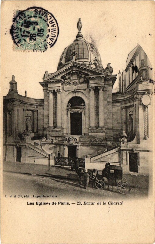 Carte postale ancienne Bazar de la Charité à Paris 8e