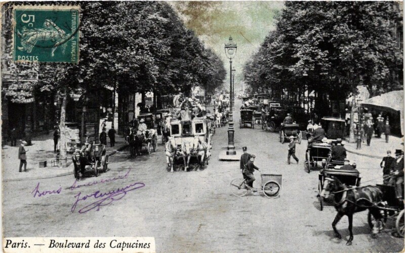 Carte postale ancienne Paris 9e - Boulevard des Capucines à Paris 9e