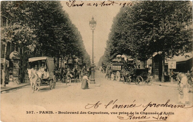 Carte postale ancienne Paris 9e - Boulevard des Capucines à Paris 9e