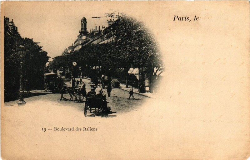 Carte postale ancienne Paris 9e - Boulevard des Italiens à Paris 9e