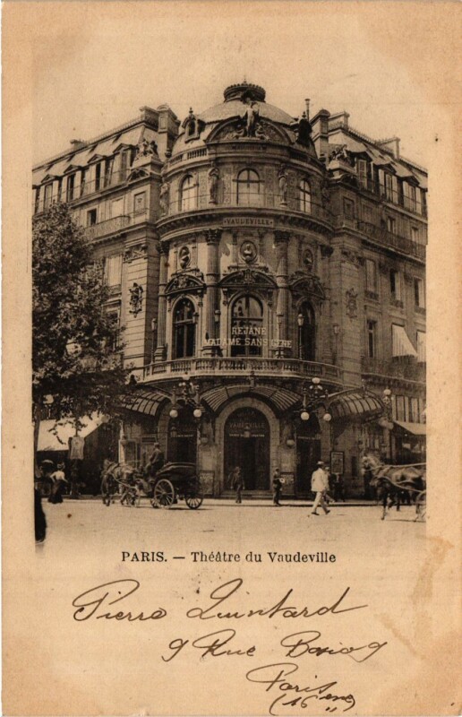 Carte postale ancienne Paris 9e - Theatre du Vaudeville à Paris 9e