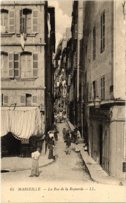 Carte postale ancienne Marseille - La Rue de la Reynarde à Marseille