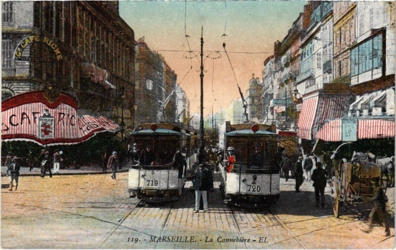 Carte postale ancienne Marseille La Cannebiere à Marseille
