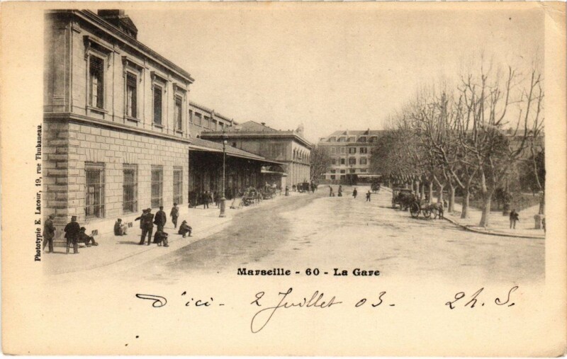 Carte postale ancienne Marseille - La Gare à Marseille