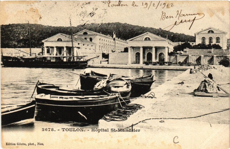 Carte postale ancienne Toulon Hopital Saint-Mandrier à Toulon