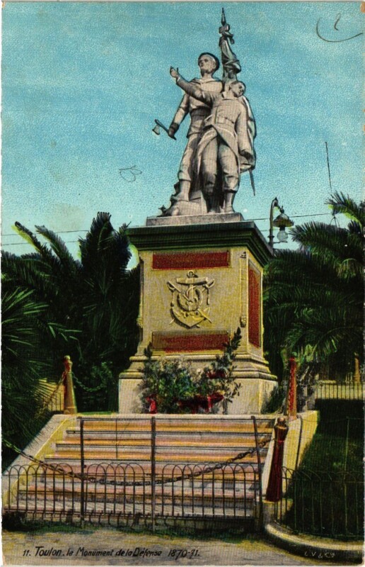 Carte postale ancienne Toulon Le Monument de la Défense à Toulon