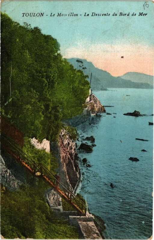 Carte postale ancienne Toulon Le Mourillon-La Descente du Bord de Mer à Toulon