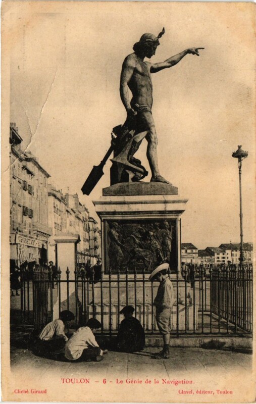 Carte postale ancienne Toulon Le Génie de la Navigation à Toulon