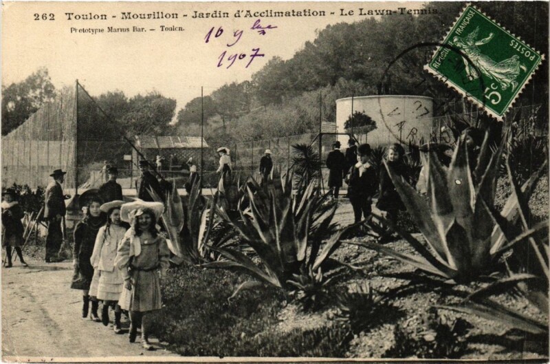 Carte postale ancienne Toulon Mourillon-Jardin d'Acclimatation-Le Lawn Tennis à Toulon